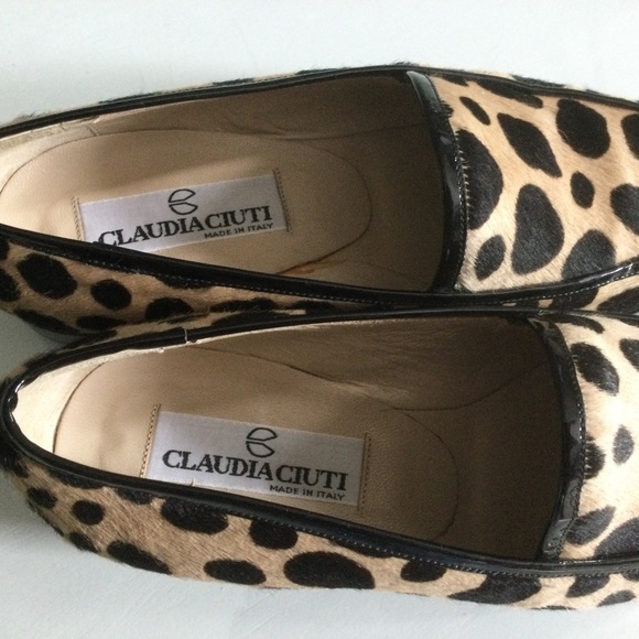 Animal Print Claudia Ciuti Italian Leather Loafers - Picture 5 of 7